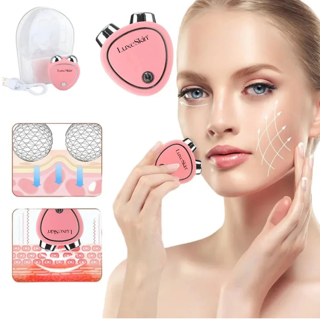 LuxeSkin® - Masajeador de microcorriente facial