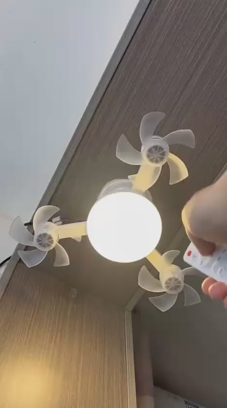 Yang Lámpara LED con 4 Mini Ventiladores Integrados